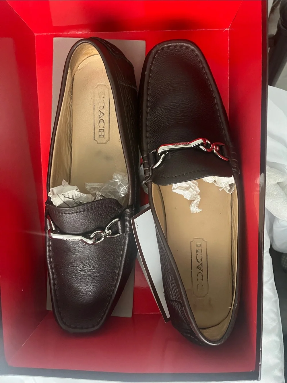 Coach Men’s Dark Brown Leather Bit Loafers
